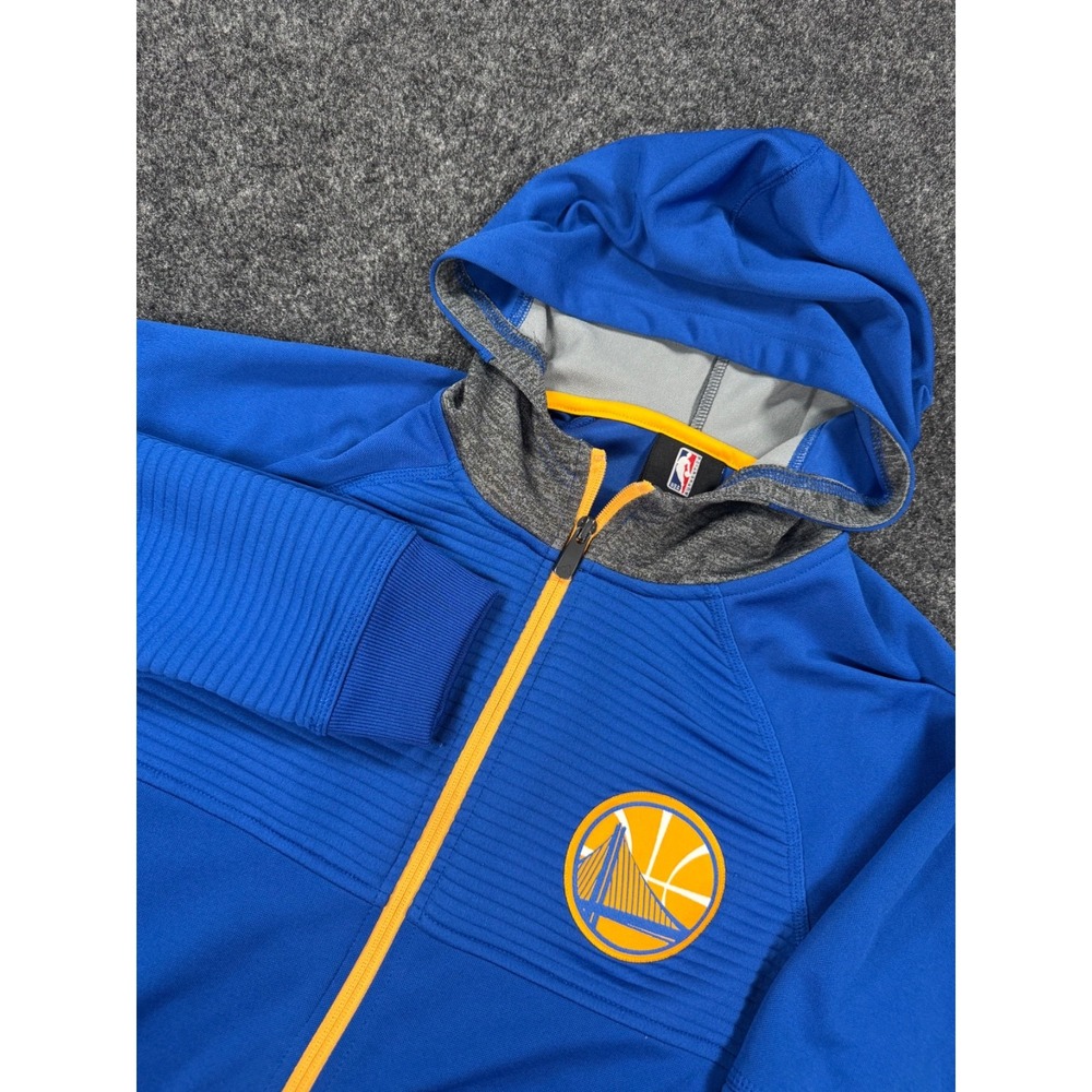 Youth Adidas Golden State Warriors Full Zip Hooded Jacket Blue Large 14/16 NBA